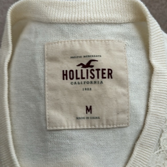 Hollister cream lace front button up cardigan - Medium - Picture 4 of 5